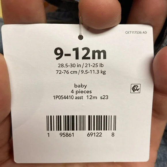 NEW Carters Baby Girl 4-Piece Denim Dress Set(Butterfly,Chambray, 9-12M Jumper - Picture 12 of 12